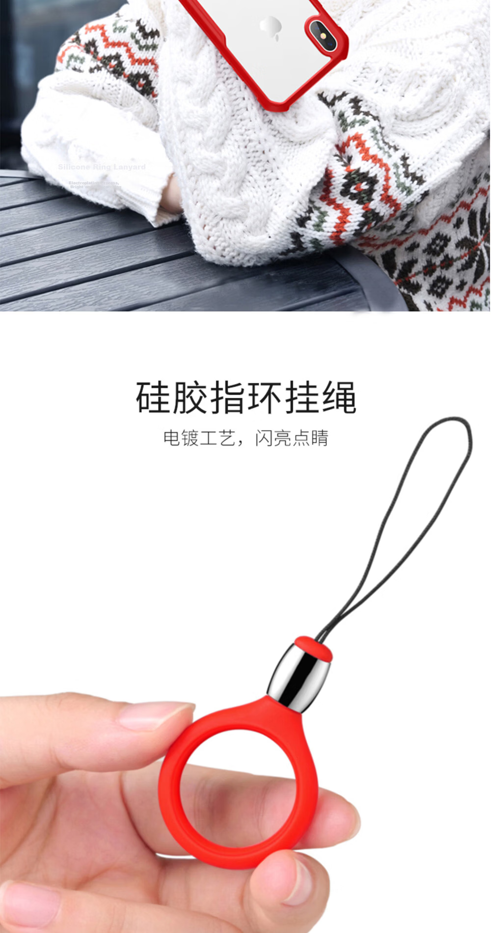 ESCASE [Single Pack] Phone Strap Camera Wrist Strap Wallet USB Drive Key ID Card Pendant for Apple IPhone Xr/Xs/Max And Other Smartphones, Silicone Soft Green ES-XR2 2