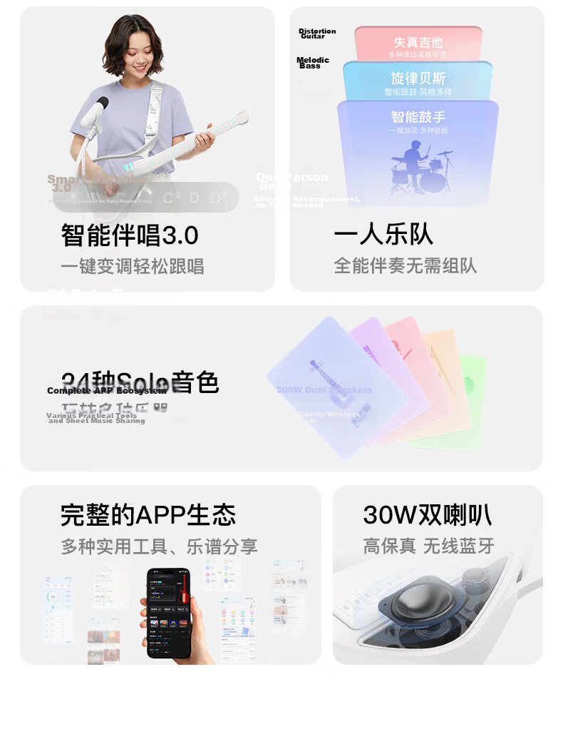 Enya [Ju Jingyi's Choice] CyberG Acoustic-Electric Guitar, Auto-Tune Beginner Smart Guitar 8