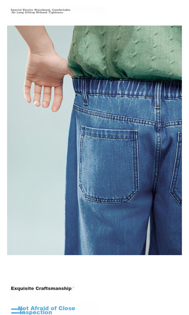 Giordano Men's New Soft Denim Straight Leg Pants Washed Semi-Elastic Waist Denim Shorts 13106306 8