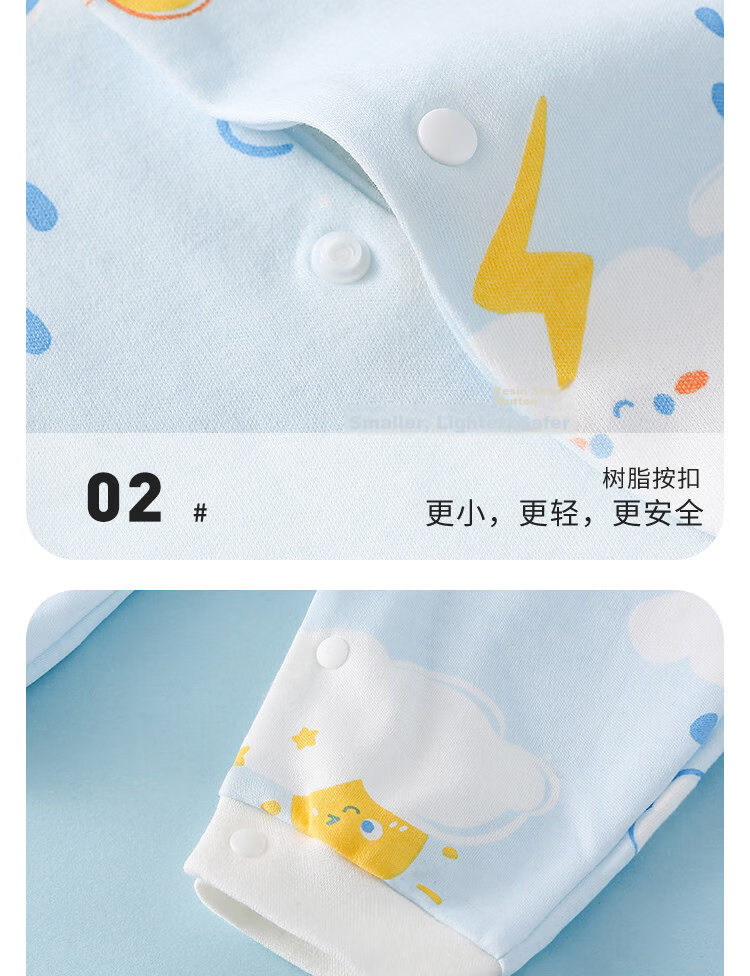 Doxilu Baby Toddler One-Piece Long Sleeve Romper Unisex Cotton Pajamas Sunny Rain Diary Blue 90cm 7