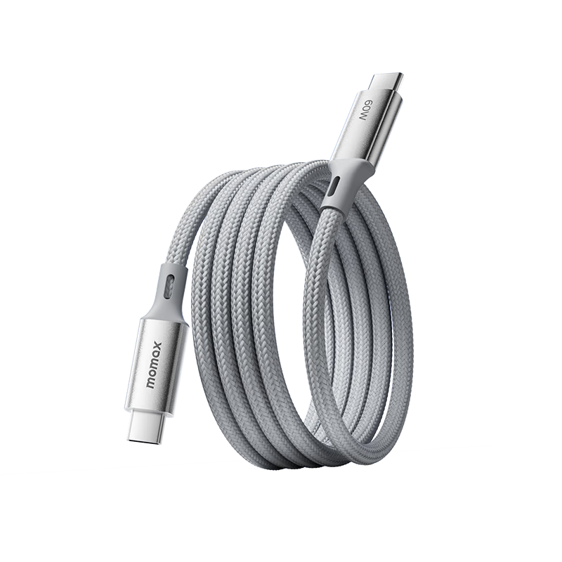 MOMAX Magnetic Dual-Head Type-C Charging Cable PD 100W Fast Car Charger Compatible with Tablets iPad Apple Huawei Xiaomi Smartphones Laptops