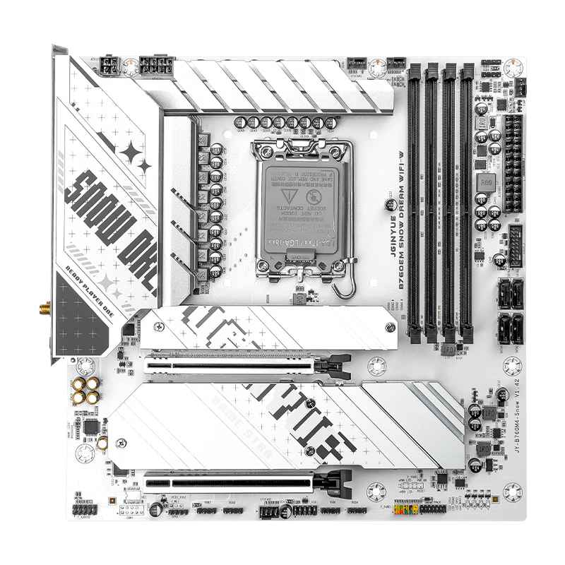 Jingyue B760EM SNOW DREAM WIFI-W Snow Dream DDR4 Gaming Motherboard for i5 14600KF/12600KF/14400F Intel B760/LGA 1700