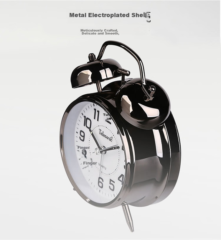 Telesonic Alarm Clock, Creative Design for Students And Children, Loud Bell Sound, Bedroom Bedside Simple Night Light, Sweep Second Movement, Traditional Timepiece, Gift Item 5