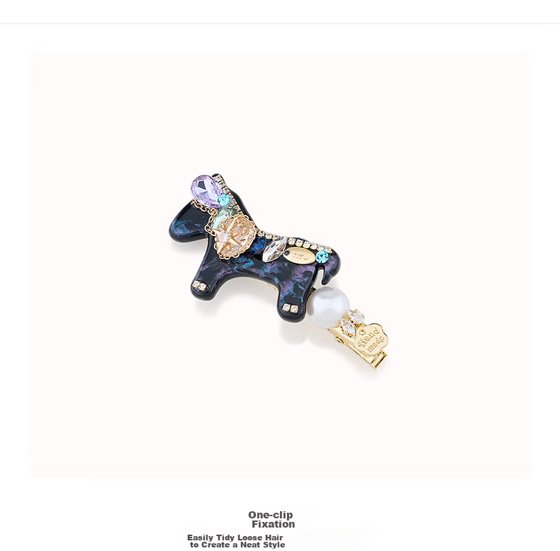 Aji Bean Hair Clip Bangs Clip Cute Fashion Trendy Ponytail Pearl Crystal Duckbill Clip Colorful Teacher's Day 4