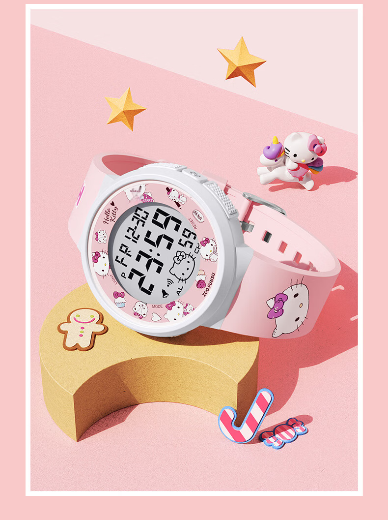 Hello Kitty Children's Watch Time-Only Electronic Watch for Girls Ages 6-12, Suitable for Elementary and Middle School Students, Birthday Gift for Girls 17