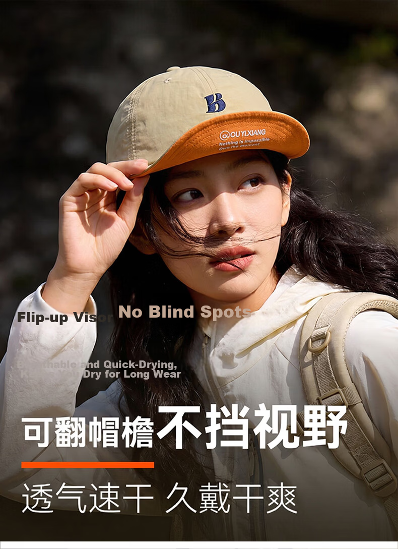 MMOPTOP American Vintage Letter Functional Outdoor Brim Casual Workwear Duckbill Cap Unisex Short Brim Baseball Cap Thin 1
