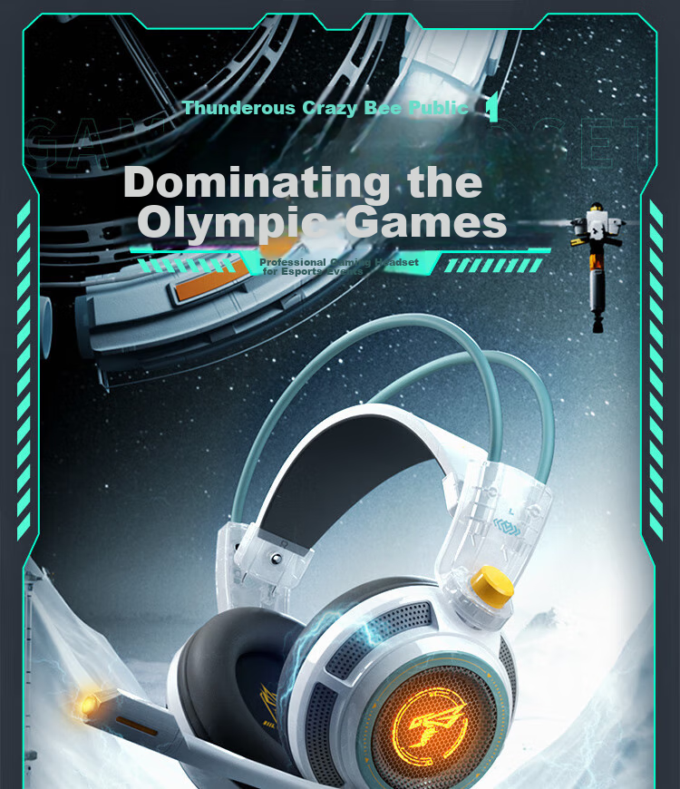 SOMIC G941 Over-Ear Gaming Headset, Esports Headphones, 3.5mm Wired Interface, Computer Gaming Wired Headphones, 3D Stereo Sound, Dual Headband Design, Black 1