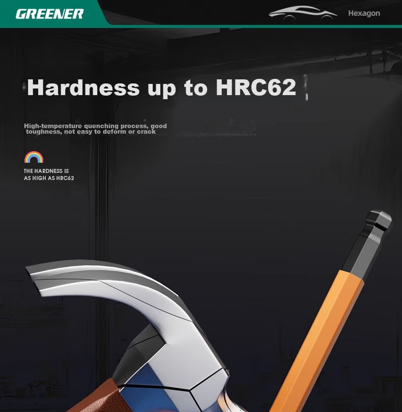 GREENER Hex Key Wrench Set, Hex Screwdriver, Hex Key, Hexagonal Inner Hexagon Rainbow Extended 9
