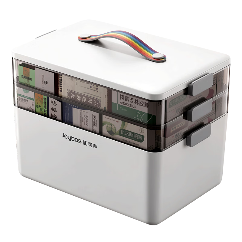 Jiabangshu Large Home Medicine Box Multifunctional Medical Storage Case White 3-Tier