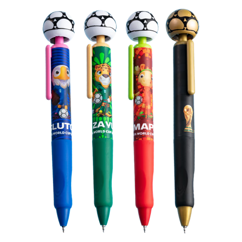 M&G Click 0.5mm Gel Pen Signature Pen High-Value Student Black Pen Exam Writing Water Pen World Cup Football Spinning Pen Blue Appearance AGPUB107B