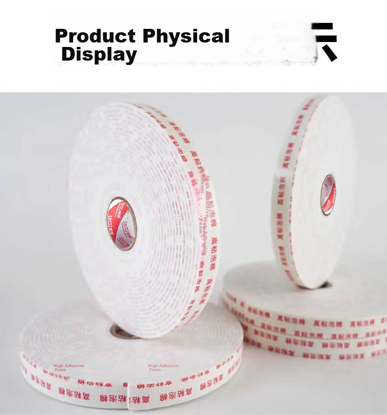 Sitoo High-Adhesive Foam Double-Sided Tape, 20mm*10m 10 Rolls, Advertising Office Craft Foam Seal Buffer Filler, 2.5mm Thickened Strong Double-Sided Tape 8