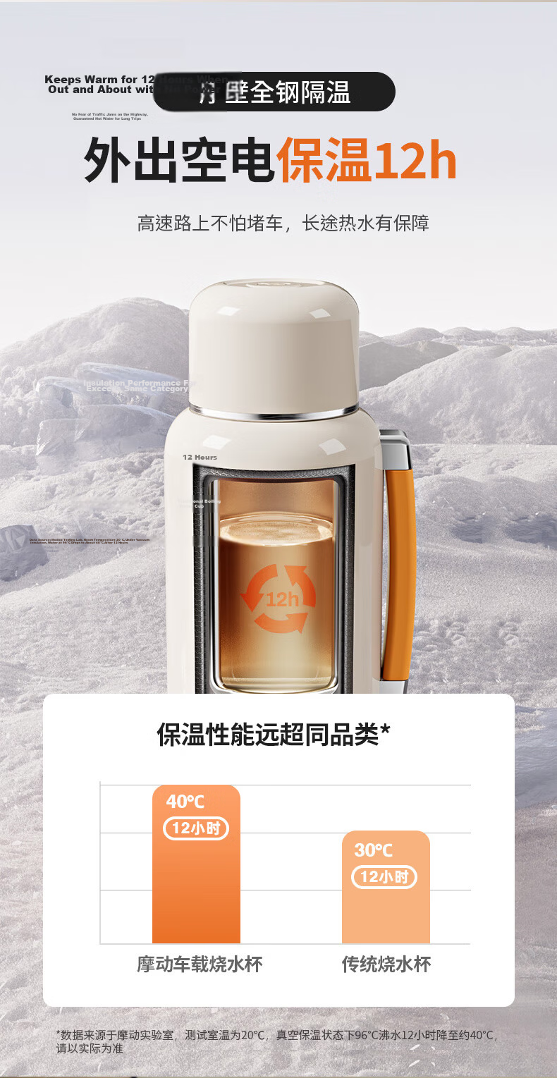 Motorcycle Portable Electric Kettle 0.65L Travel Electric Water Boiler with Tea Infuser and 316 Stainless Steel Filter MD-DSB56-C 8