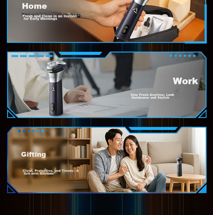PHILIPS Electric Shaver Cyclone 3 Series PRO Razor Windchase 6D Floating Blade Head Birthday Gift for Men Boyfriend Husband Father 13