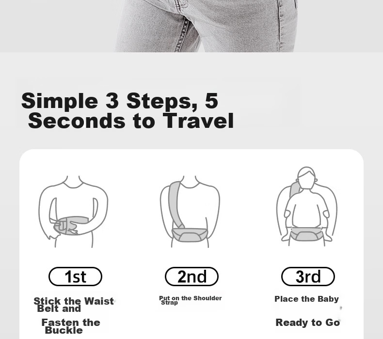 Betis Waist Stool Baby Carrier Front Carry Waist Stool 0-36 Months Dual Use Baby Carrier Mos Blue 9