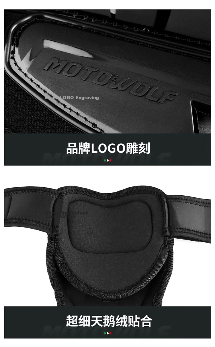 MOTOWOLF Motorcycle Protective Gear, Summer Windproof Knee And Elbow Pads, Anti-Fall Motorcycle Riding Protection, Leg Guards, Windproof Rider Equipment for All Seasons 15