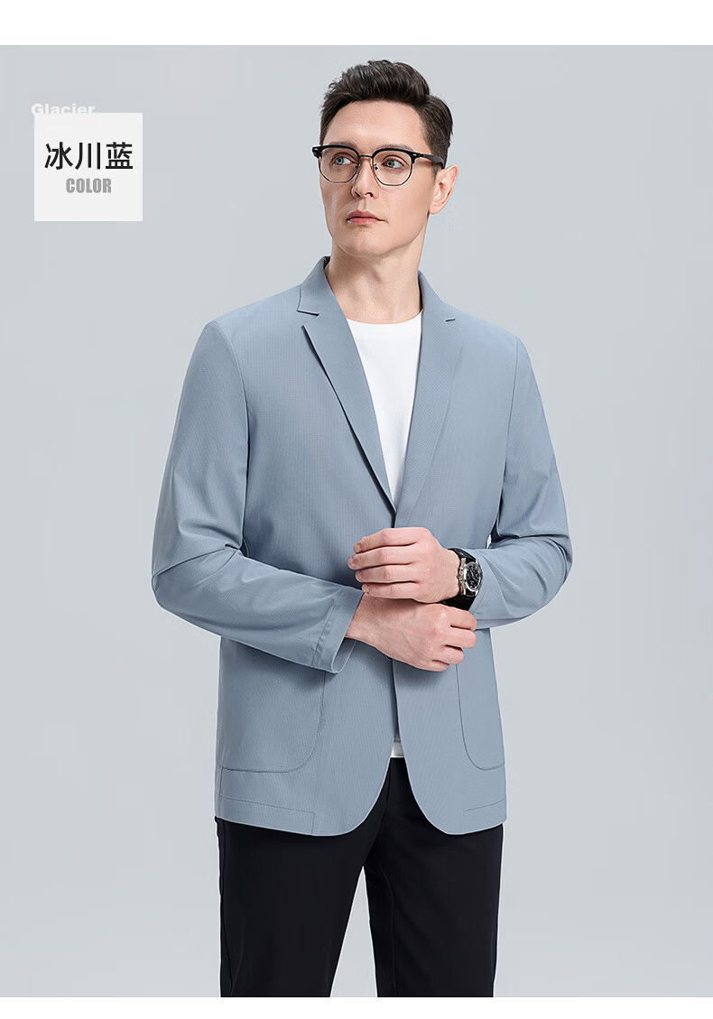 ROMON Ice Silk Sun Protection Men's Waffle Pattern Summer Business Youth High-End Single-Breasted Cooling Suit Jacket JD Self-Operated 19