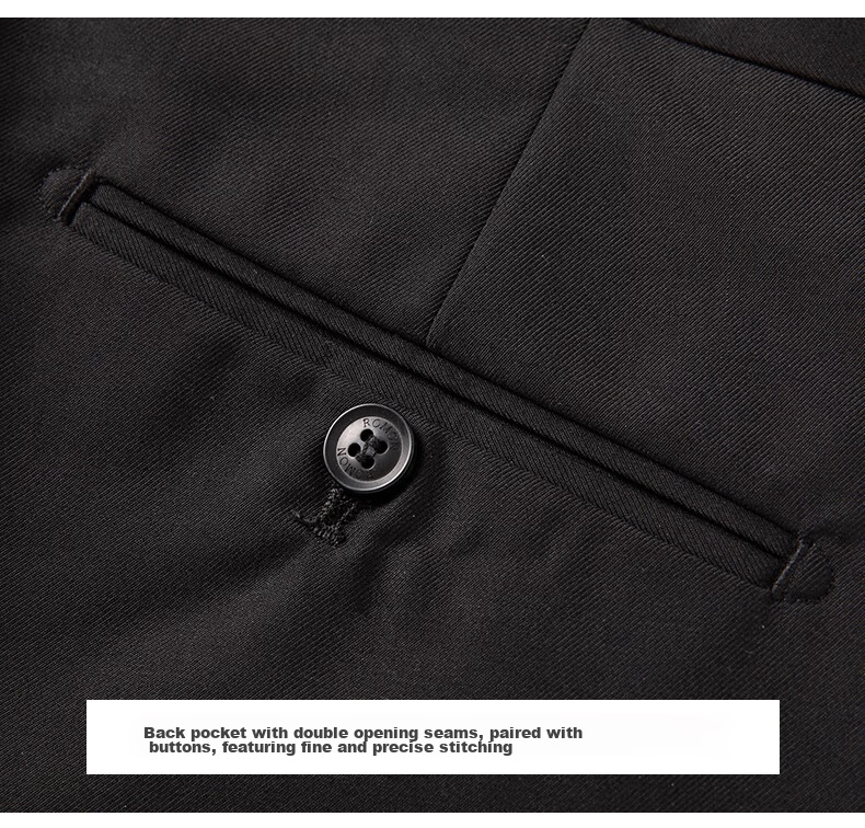 ROMON Wrinkle-Free Dress Pants for Men, Straight-Leg Stretchy, Spring And Autumn 2026, Middle-Aged And Young Business Workwear Style Professional Trousers, Gray, Size 38 25