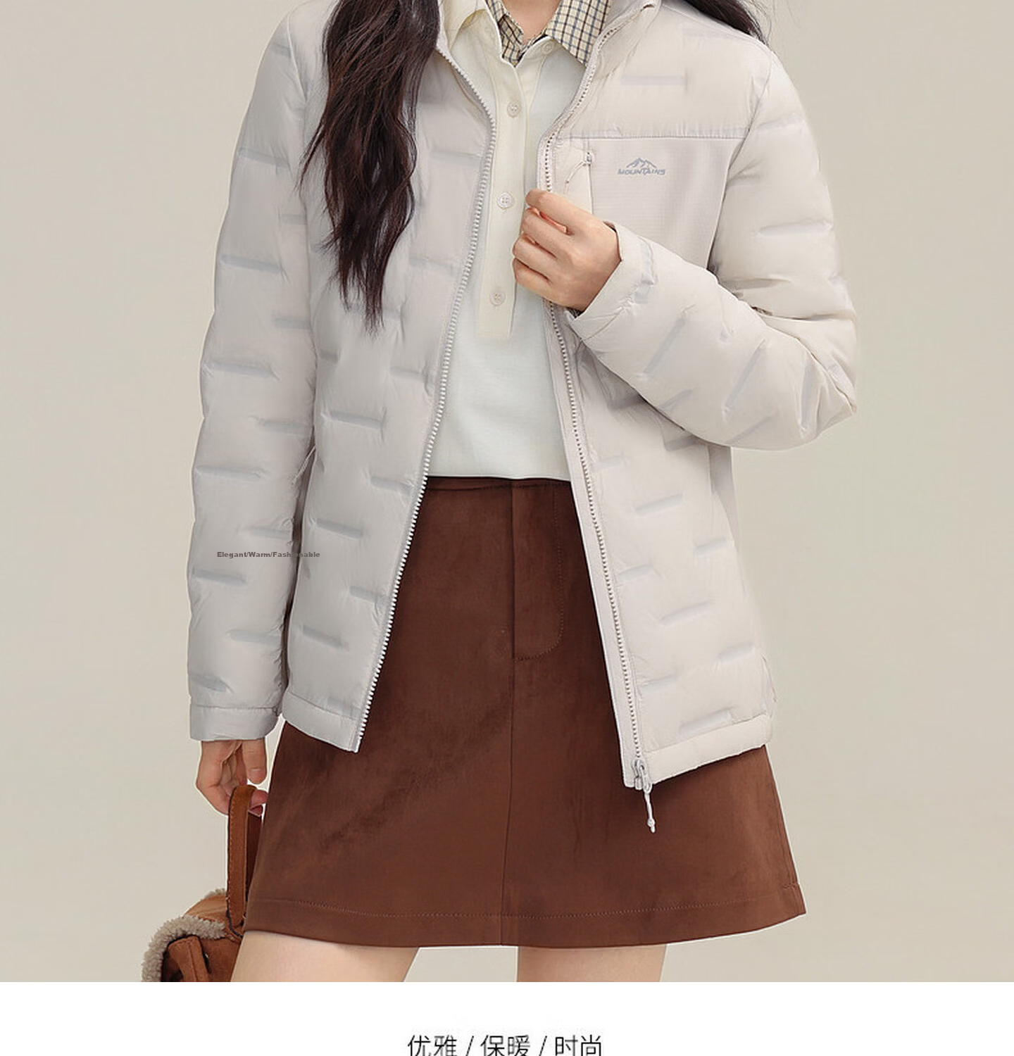 YAYA Lightweight Down Jacket Women Autumn Winter Thin Short Lightweight Warm Stand Collar Fashion Casual Coat 5