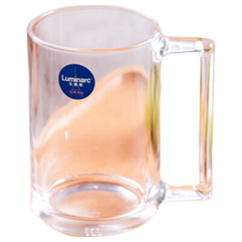 Luminarc Thick Glass Beer Mugs with Handles, Tempered Glass Cups for Tea And Beer, Large Capacity 450ml, Set of 2