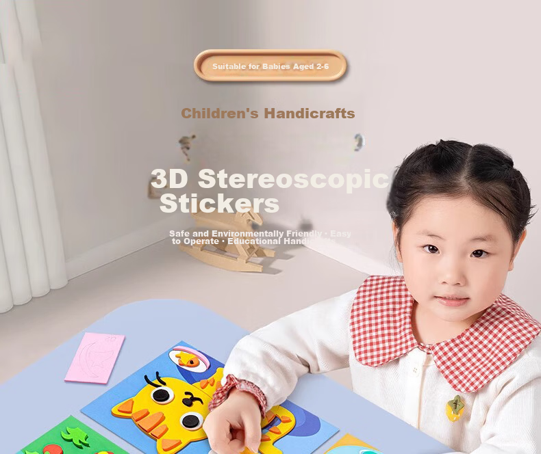 JEPPE Children's Handmade Sticker Cartoon Paper Cup Stickers, 3D Educational Toy, Kindergarten DIY Birthday Gift 1