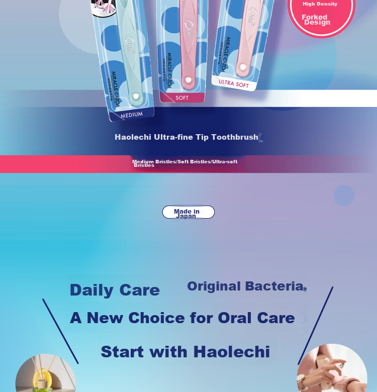 Ora2 Toothbrush (Medium Bristles, 10 Pack) Small Brush Head Deep Cleaning Random Color Selection 3