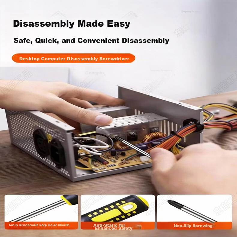 Eastern Industrial Desktop Computer Screwdriver Set with Strong Magnetic Bits for Case Cleaning, Thermal Paste Replacement, and Assembly 2