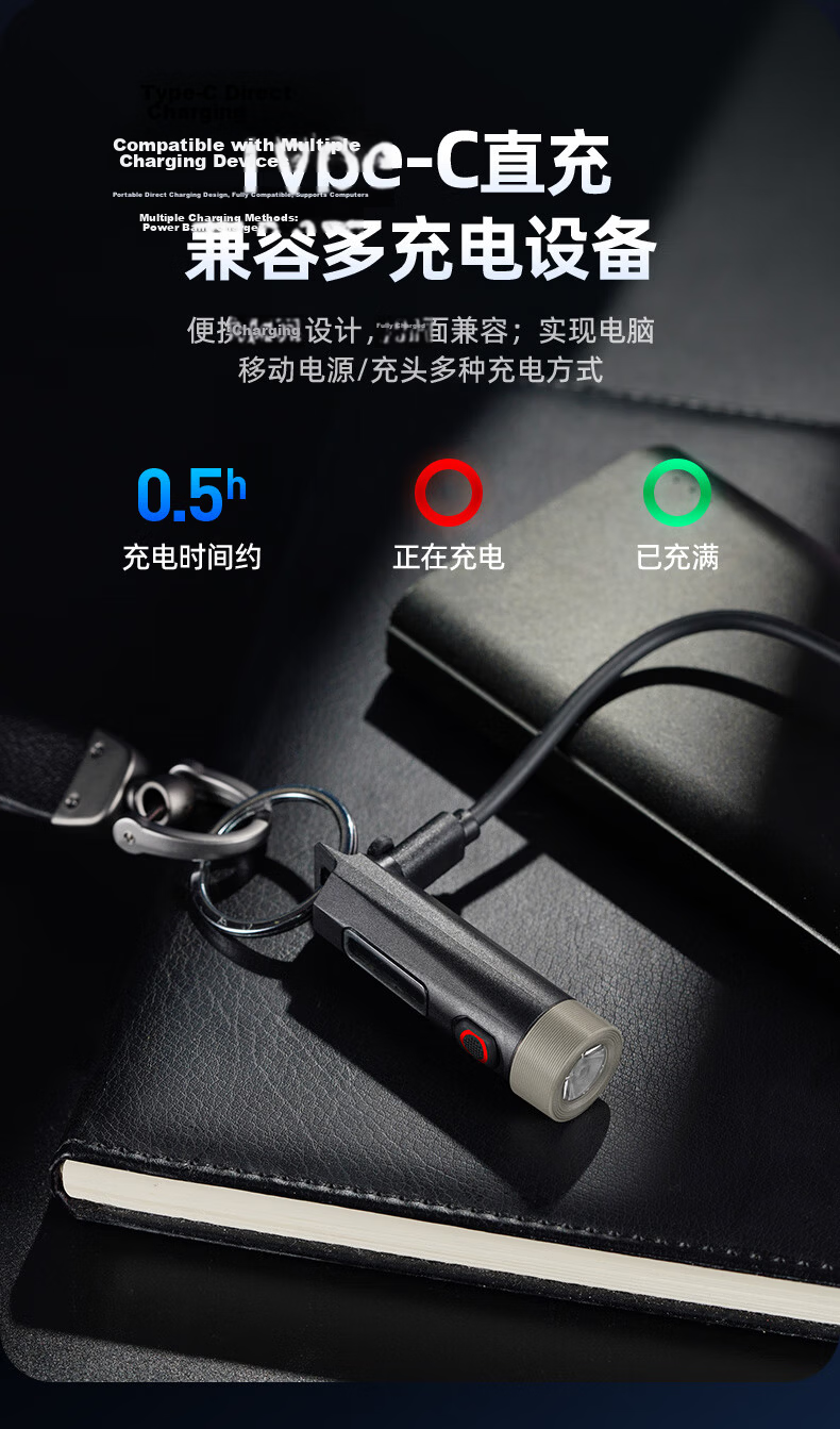 PHILIPS Flashlight High Brightness Keychain Warning Light Portable Outdoor Mini Emergency Lamp SFL1121 9