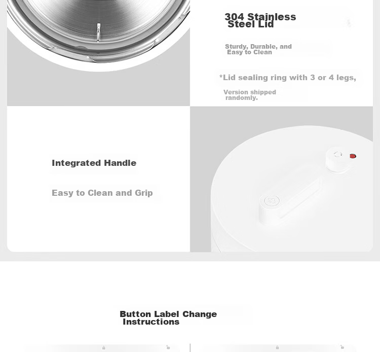 Mijia Xiaomi Electric Pressure Cooker, High-Pressure Cooker, Rice Cooker for Home Use, Serves 4-5 People, Multifunctional Electric Stew Pot, Cooks Rice And Porridge, Non-Stick Pot with Double Inner Containers, Large Capacity 5L 28