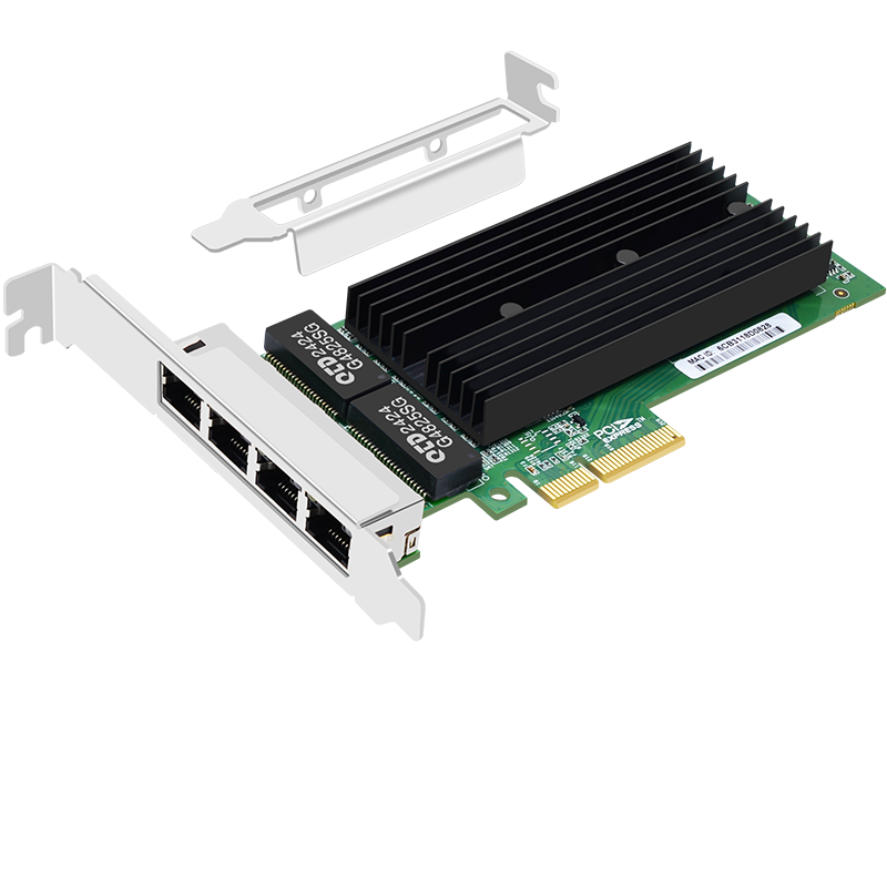EB-LINK Intel I226 Chip PCI-E X4 2.5G Four-Port Server Network Card, 2500M Gigabit 4-Port Network Industrial Camera Machine Vision, New And Old Versions Shipped Randomly