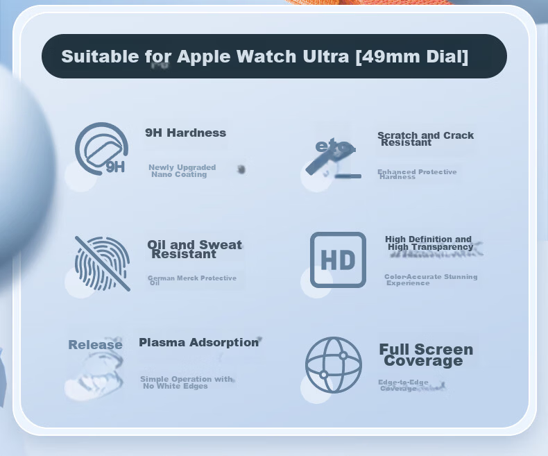 BHO [Ultra4 Titan Protection] Tempered Glass Screen Protector for Apple Watch Ultra 4, Integrated Protective Film with Alloy Frame for Apple Watch Ultra 2/1 2
