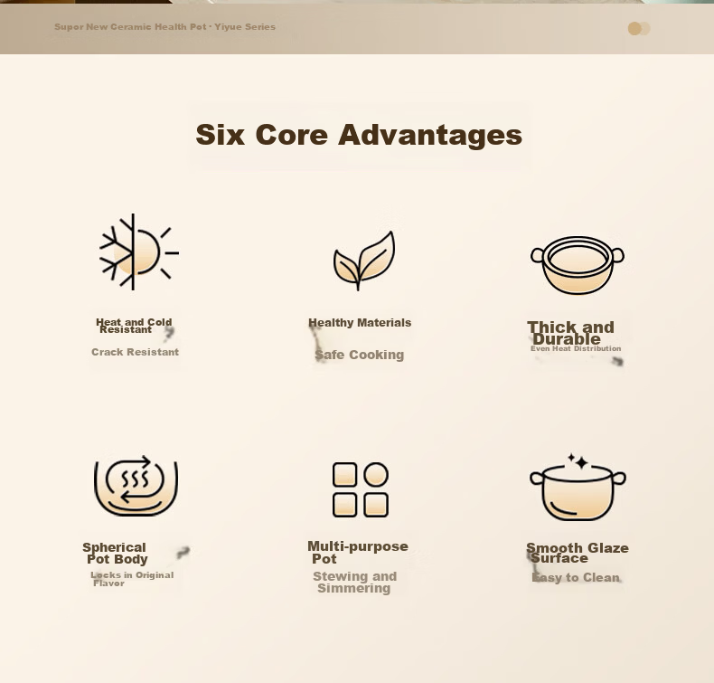 SUPOR Ceramic Casserole Pot for Soup And Stewing, New Health Pot, 4.5L Capacity, Heat-Resistant And Crack-Resistant 3