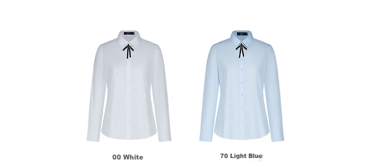 G2000 Women's 2026 Spring Summer Wrinkle-Resistant Non-Iron Long Sleeve Shirt with Bow Tie, Mall Edition 14