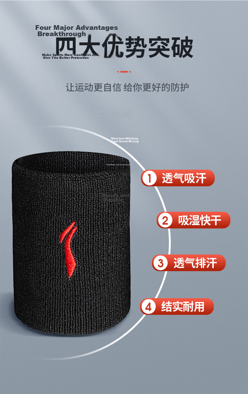 Li-Ning Wrist Guard Sports Fitness Sweat-Absorbing Wristband for Badminton, Basketball, Volleyball, Tennis, Tendinitis And Wrist Strain Protectio 6
