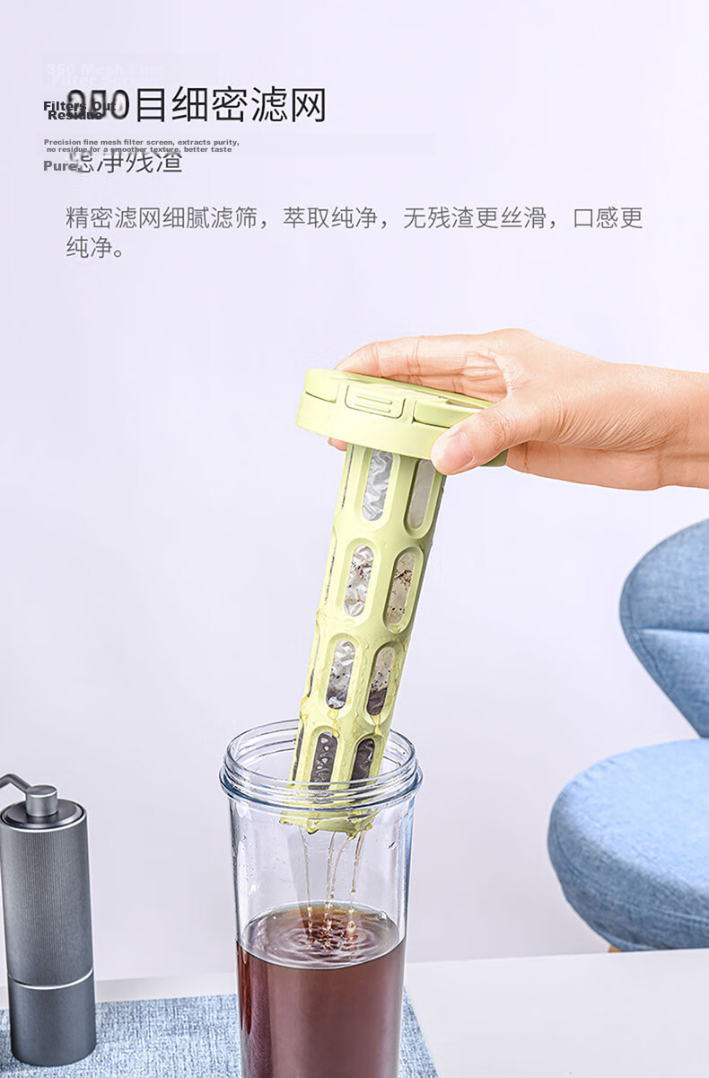CLITON Cold Brew Coffee Maker Filter Mesh Cold Brew Cup Coffee Filter Pot Water Pitcher Tea Pot Ice Drip Pot Cold Brew Bottle 1L 4