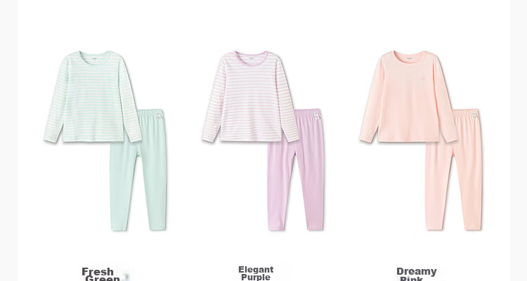 BALABALA Children's Autumn Underwear Set, Spring And Autumn Girls' Underwear, Skin-Friendly Base Layer Pajamas, Pure Cotton Comfortable 209925169002 38