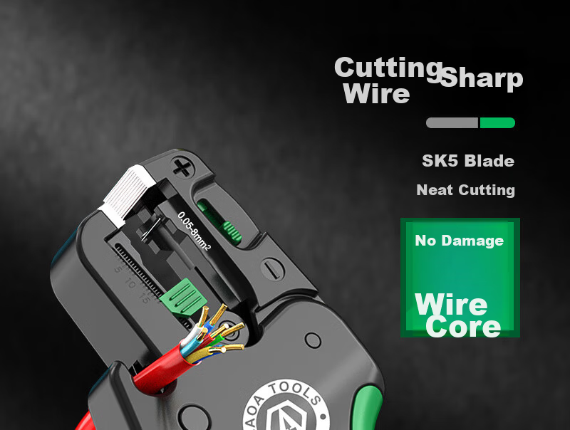 LAOA LA822510 Automatic Wire Stripper Pliers Multifunctional Quick Adjustable Wire Pulling and Cutting Pliers Made in Taiwan 8