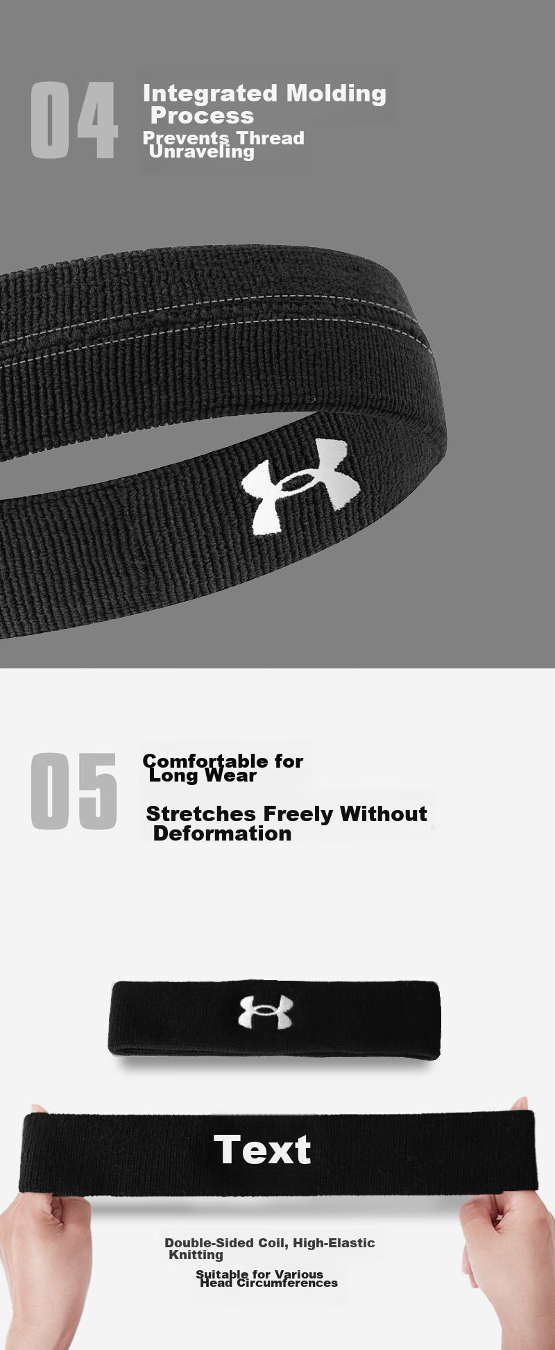 Under Armour Sports Headband for Men And Women, Sweat-Absorbing Band, Running Sweat-Guiding Headband, Basketball Sweat-Proof Headband, Forehead Protector, Blue 9