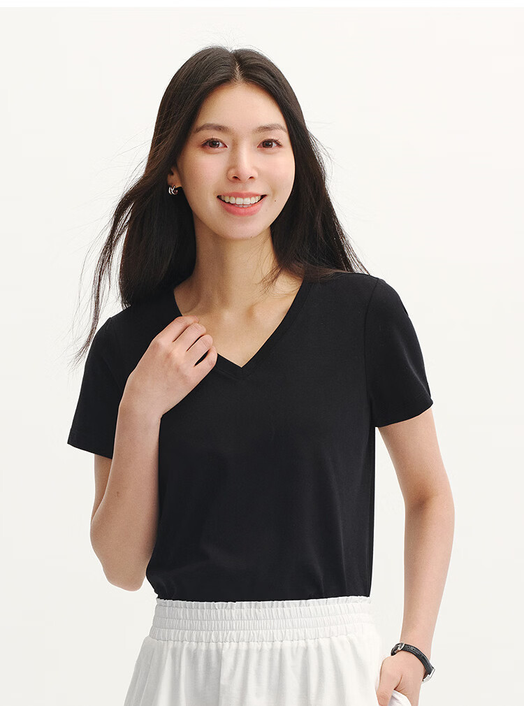 Semir Cooling T-Shirt | Women's Slim Fit Short Sleeve U-Neck 2026 Summer Cooling Purple Base Shirt 109326100001 25