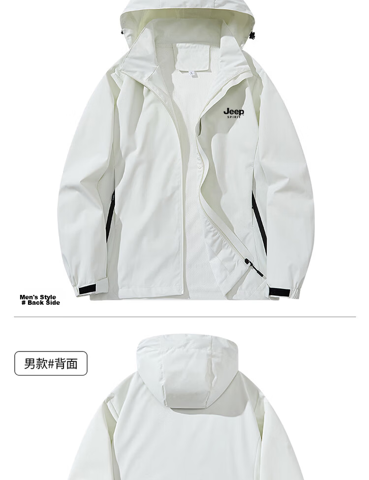 JEEP SPIRIT Men's Summer Casual Lightweight Sun Protection Jacket Comfortable Outdoor Sports Skin Jacket Dark Gray 5XL 10