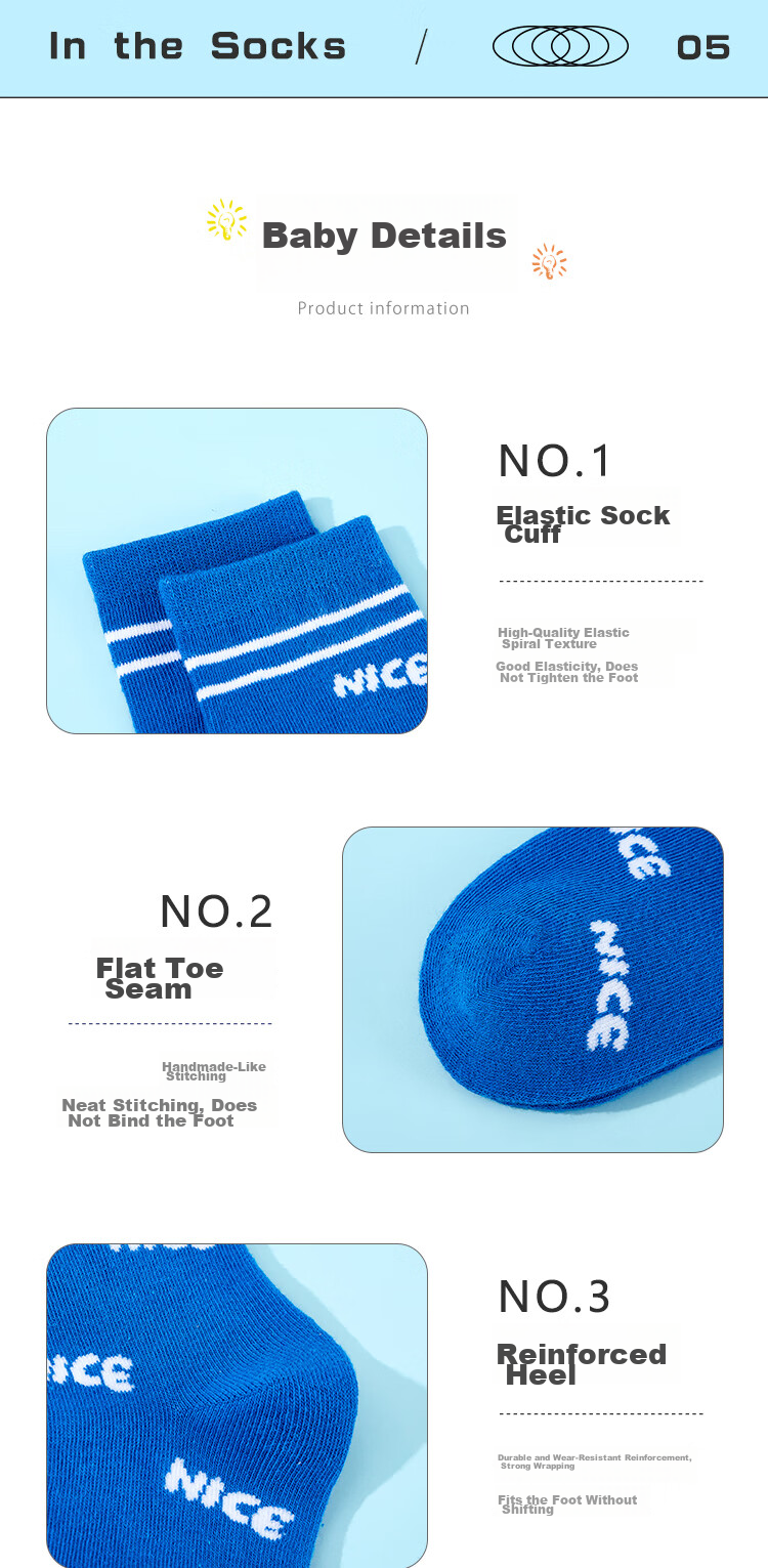 MiiOW Children's Socks for Boys [Trendy Letters + Soft Cotton] Mid-Calf Cotton Socks for Baby Boys, Versatile All-Season Socks 16