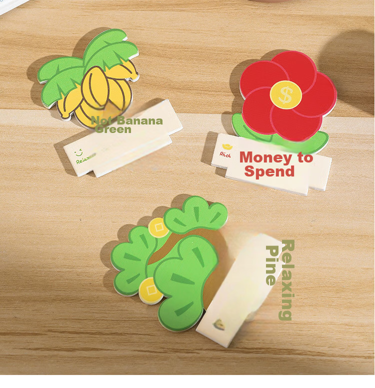 Touch Fish Potted Perpetual Calendar Rotatable Adjustable Creative Calendar Relaxing Anxiety-Free Office Desk Calendar Desktop Ornament DIY Birthday Gift with Pine Decoration 7