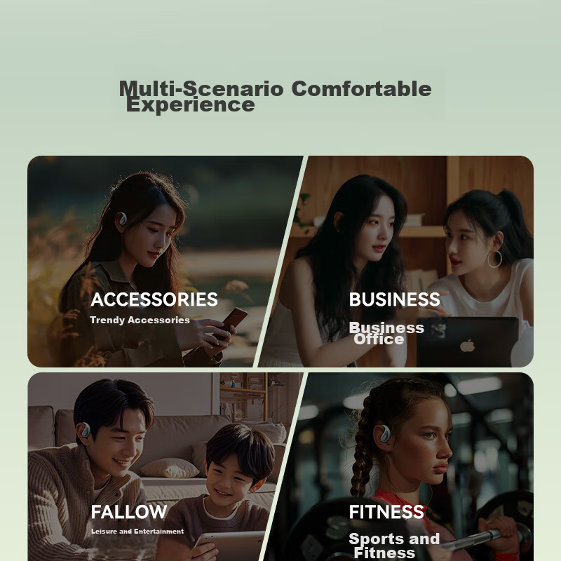 Aiwa AW35 Lightweight Luxury Experience Bone Conduction Open Wireless Sports Ear-Hook Bluetooth Headphones Compatible with Huawei Xiaomi Apple Honor Latest Model White 20