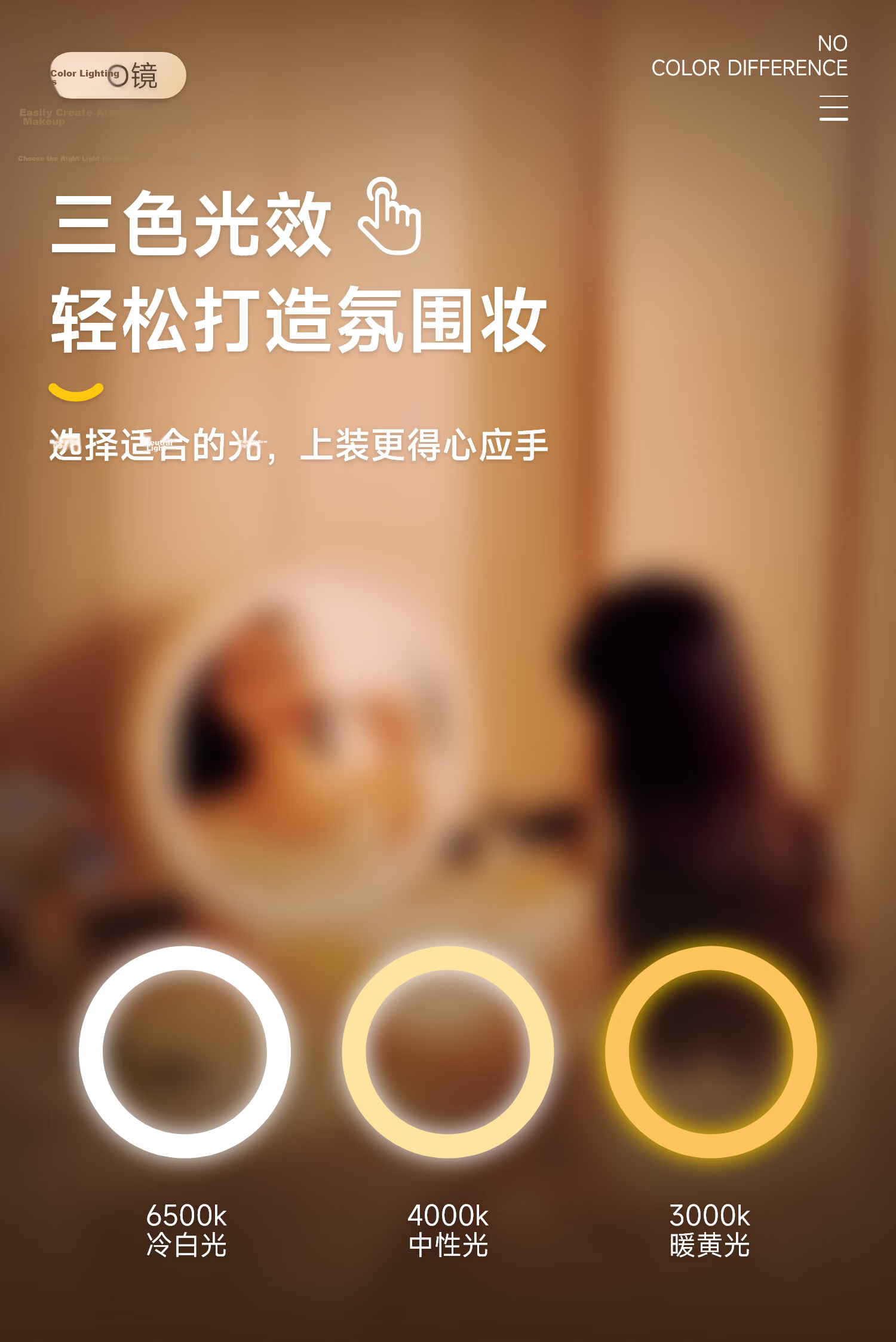 Musangfu LED Smart Lighted Makeup Mirror Desktop Rotatable High-Definition Vanity Mirror for Home Bedroom Dressing Table 7