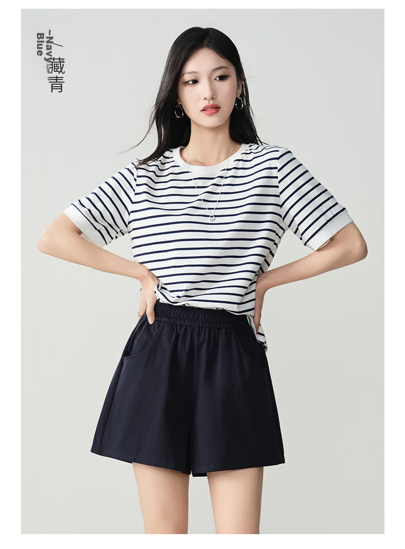 Langsha Women's Summer Shorts 2025 New Fashion Pure Cotton Slim Fit Lightweight Cool Casual Sports Pants 14