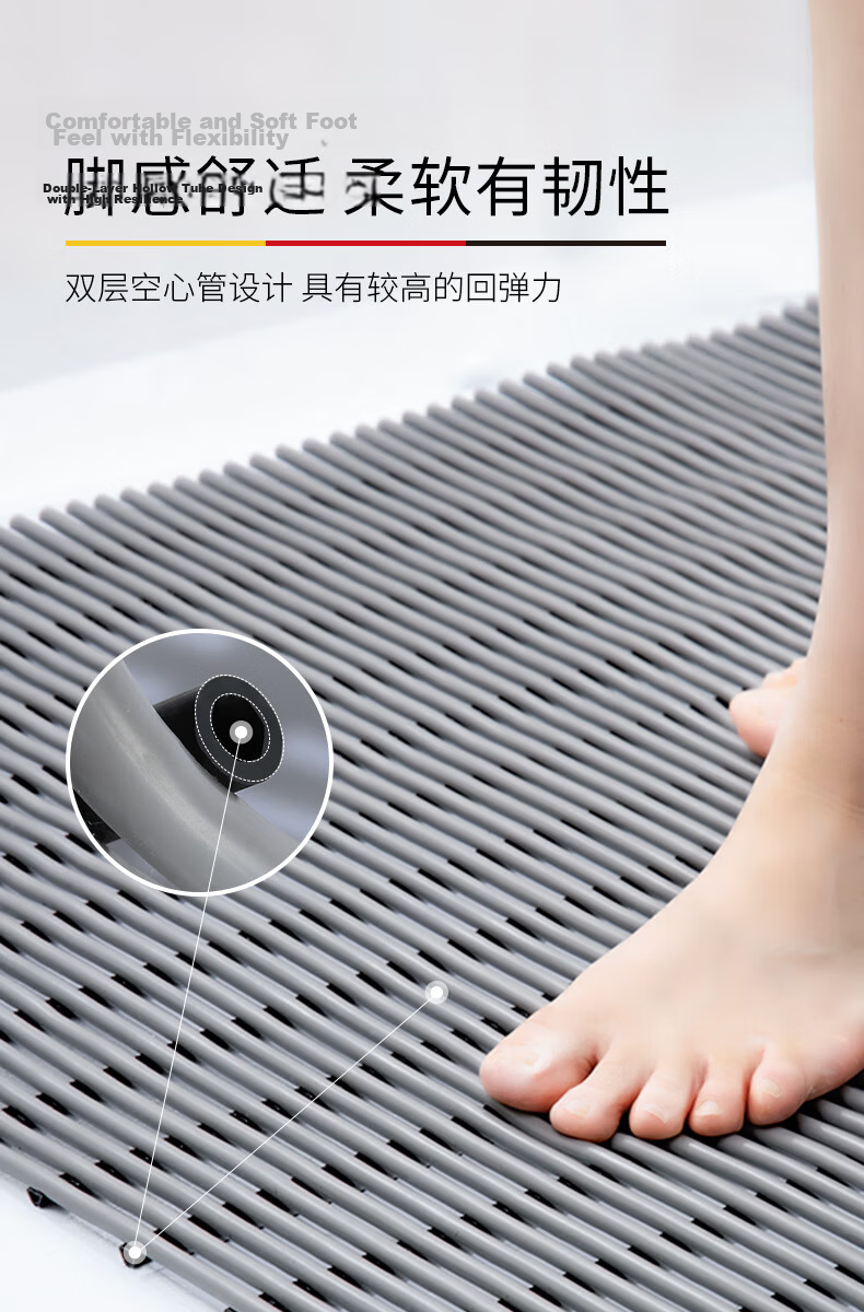 FARLEEHOMES Bathroom Non-Slip Mat, Shower Room Bathing Anti-Fall Floor Mat, Large Size Non-Slip Foot Pad for Bathroom And Toilet 6