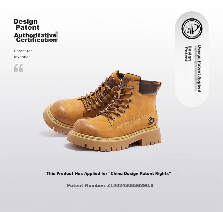 CAMEL [Shanyue] Women's Work Boots, Trendy Thick-Soled Martin Boots, L25W076018A, Khaki (Suede), Size 36 13