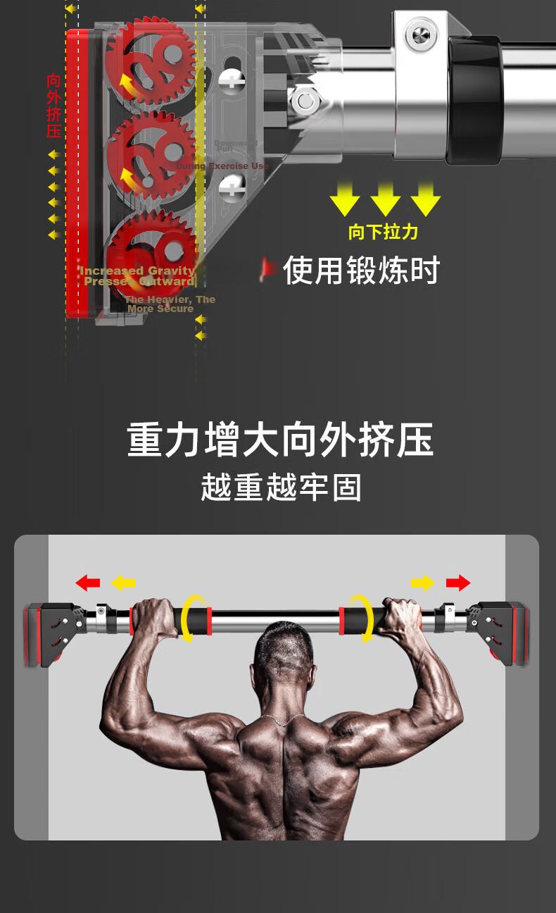 Mdikawe Indoor Pull-Up Bar Home Fitness Equipment No-Drill Doorway Exercise Assist Rings Adult Pull-Up Bar 8