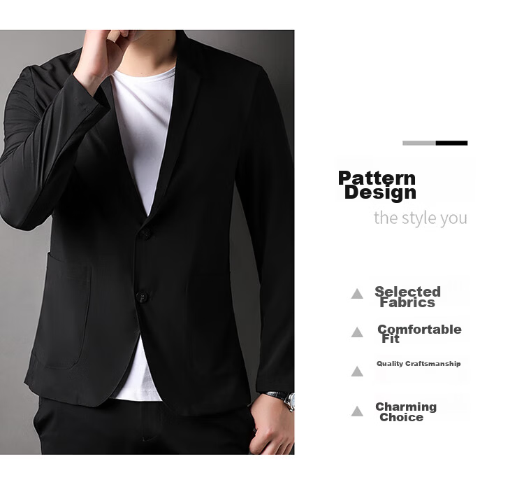 TUCANO Men's Summer Ice-Feel Anti-UV Blazer Suit Jacket Professional Business Casual Top Black XL 6