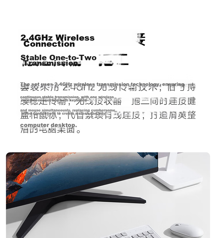 MI Wireless Keyboard And Mouse Set, Comfort Edition, Deep Space Black, Slim And Portable, Full-Size 108-Key Keyboard And Mouse, 2.4G Wireless Transmission, for Computer And Laptop Office Use, Keyboard And Mouse Combo 5