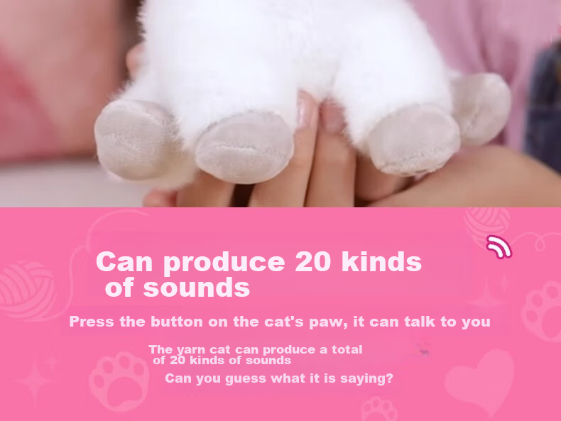 ZURU Pets Yarn Cat Girl Cartoon Doll Interactive Toy Birthday Gift Cat Ornament 4
